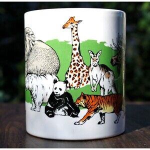 Museum Natural History Coffee Mug Wildlife Animal Mammals Cup Smithsonian VTG